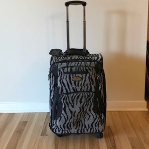 Carry On Suitcase in Zebra Pattern